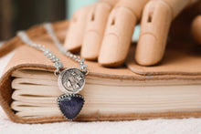 Load image into Gallery viewer, Velaris- Blue Goldstone + Sigil Necklace
