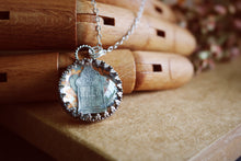 Load image into Gallery viewer, Tombstone + Pressed Flowers Encased in Glass Necklace