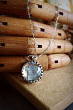 Load image into Gallery viewer, Tombstone + Pressed Flowers Encased in Glass Necklace