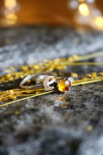 Load image into Gallery viewer, Amber + Moon Stacking Rings