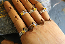 Load image into Gallery viewer, Amber + Moon Stacking Rings