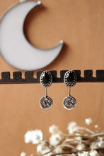 Load image into Gallery viewer, Velaris- Black Star Sapphire Studs with Sigil Jackets
