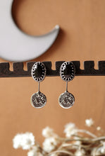 Load image into Gallery viewer, Velaris- Black Star Sapphire Studs with Sigil Jackets
