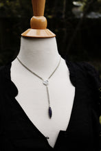 Load image into Gallery viewer, The Court of Dreams- Blue Goldstone Lariat Necklace
