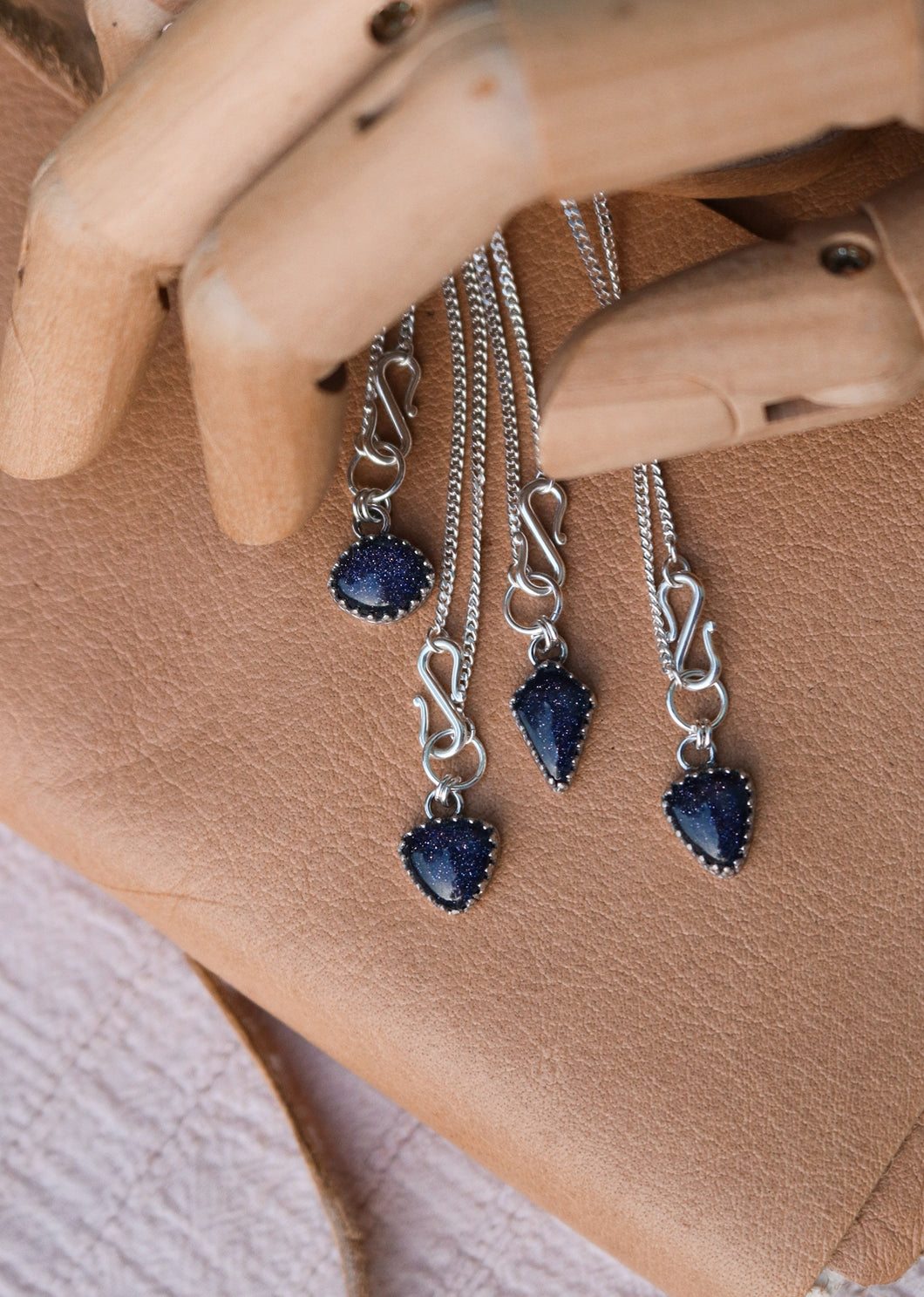 Sidra River- Blue Goldstone Charm Necklaces