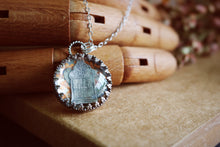 Load image into Gallery viewer, Tombstone + Pressed Flowers Encased in Glass Necklace
