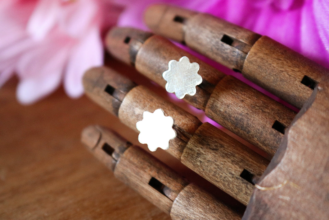 Mirror Finish Floral Earrings