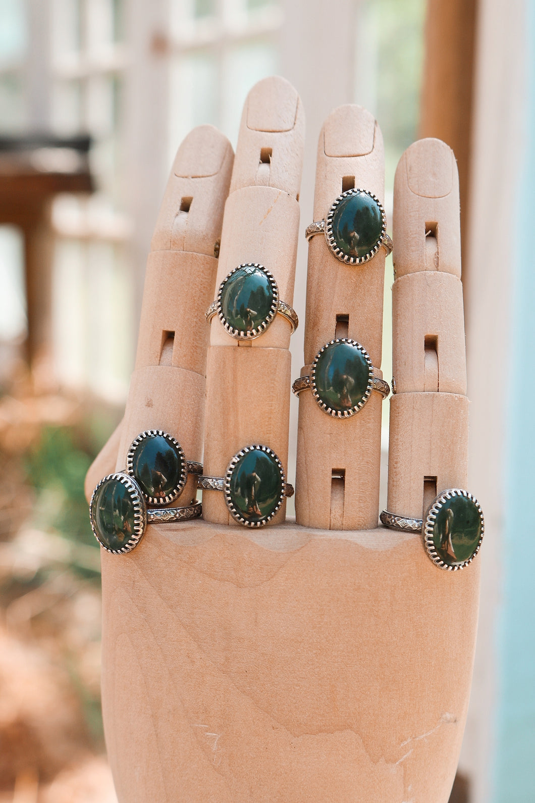 Vintage Floral Jade Rings