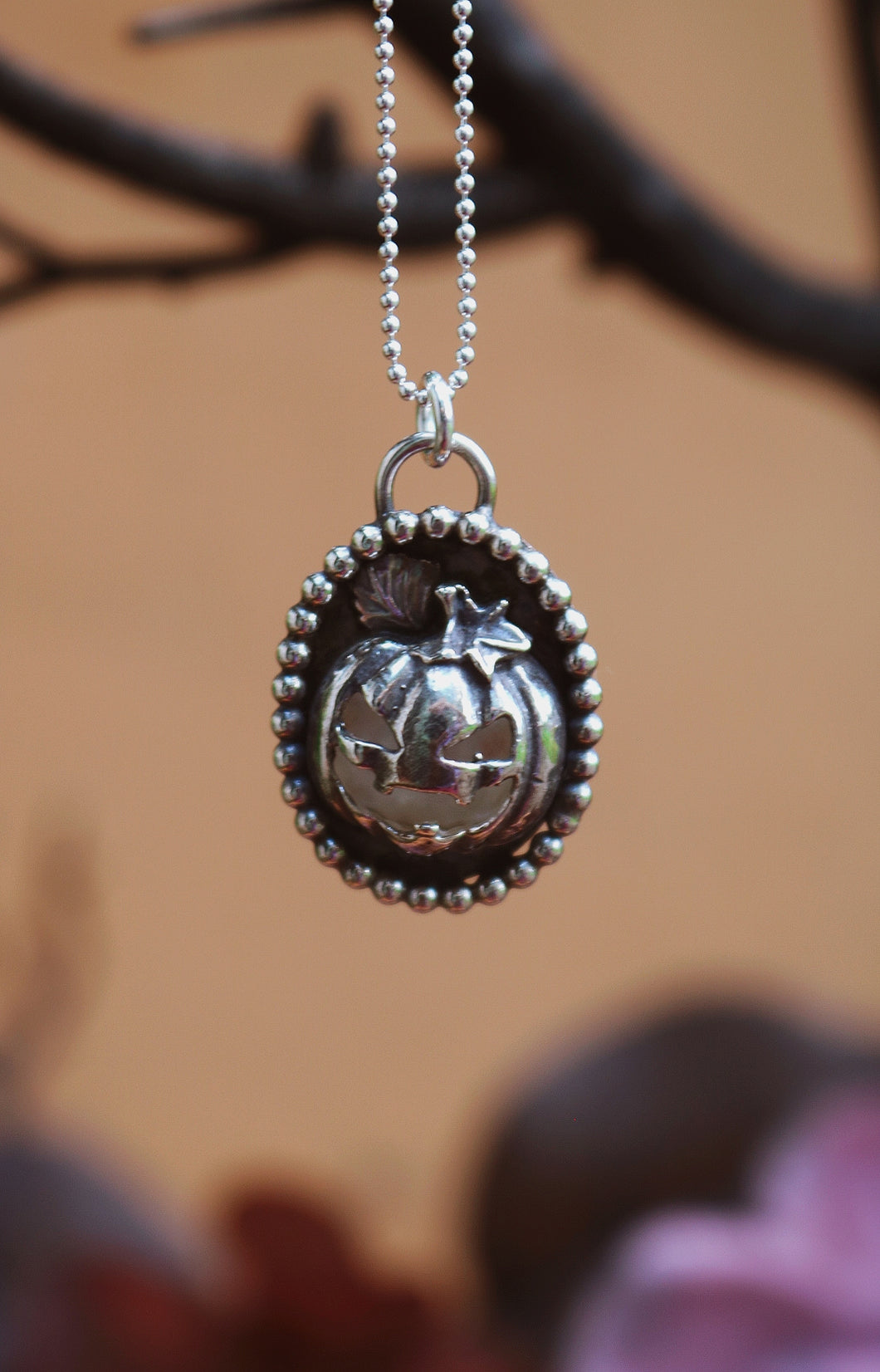 Jack-O-Lantern Charm Necklace
