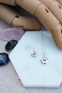 Birth Flower Pebble Charm Necklace